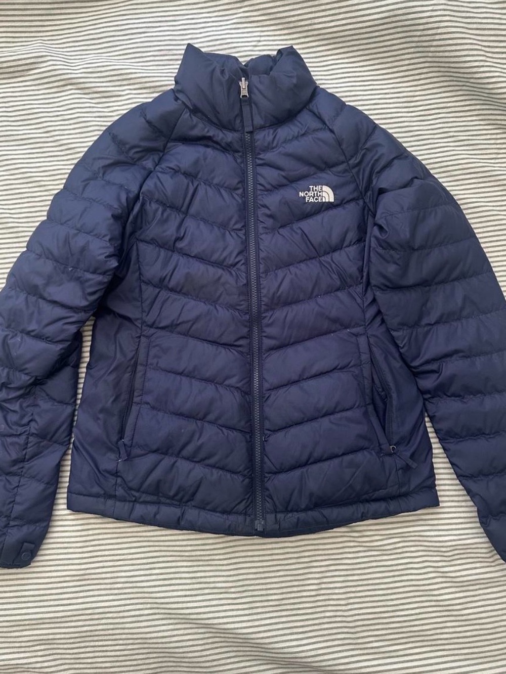 The North Face Women's Navy Quilted Down Puffer Jacket Dark Blue NWOT  Size S